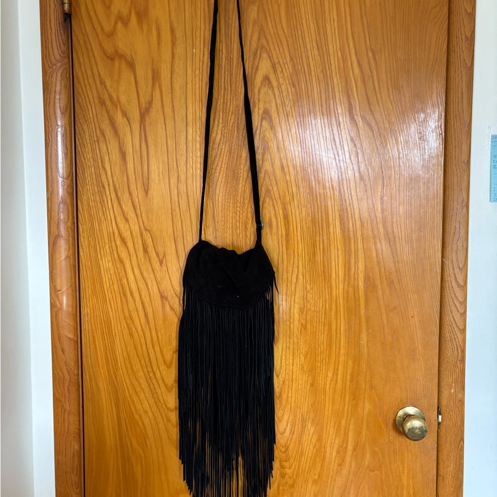 Black Fringe Crossbody Bag